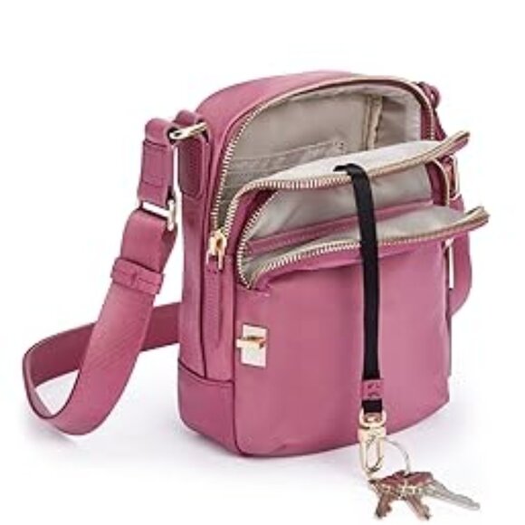 #138 - TUMI Ruma Crossbody Bag, Hibiscus/Pink - NWT - Picture 2 of 3